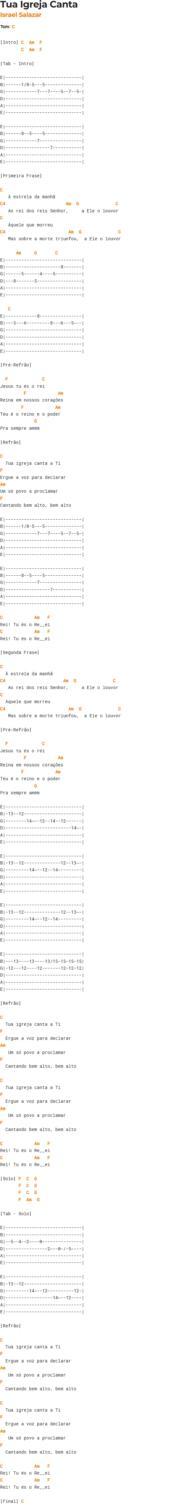 Israel Salazar - Tua Igreja Canta