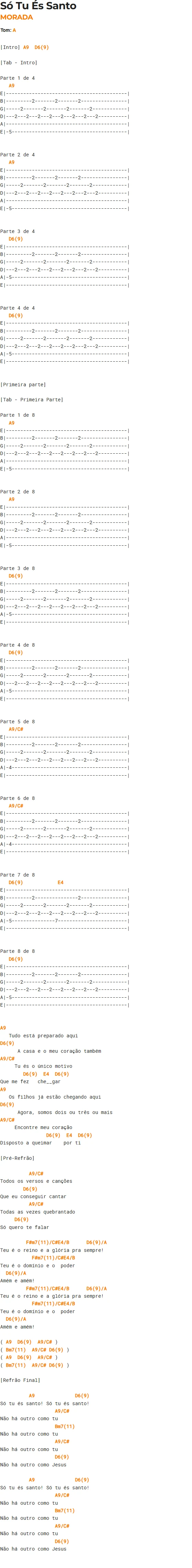 Ministério Morada - Só Tu És Santo